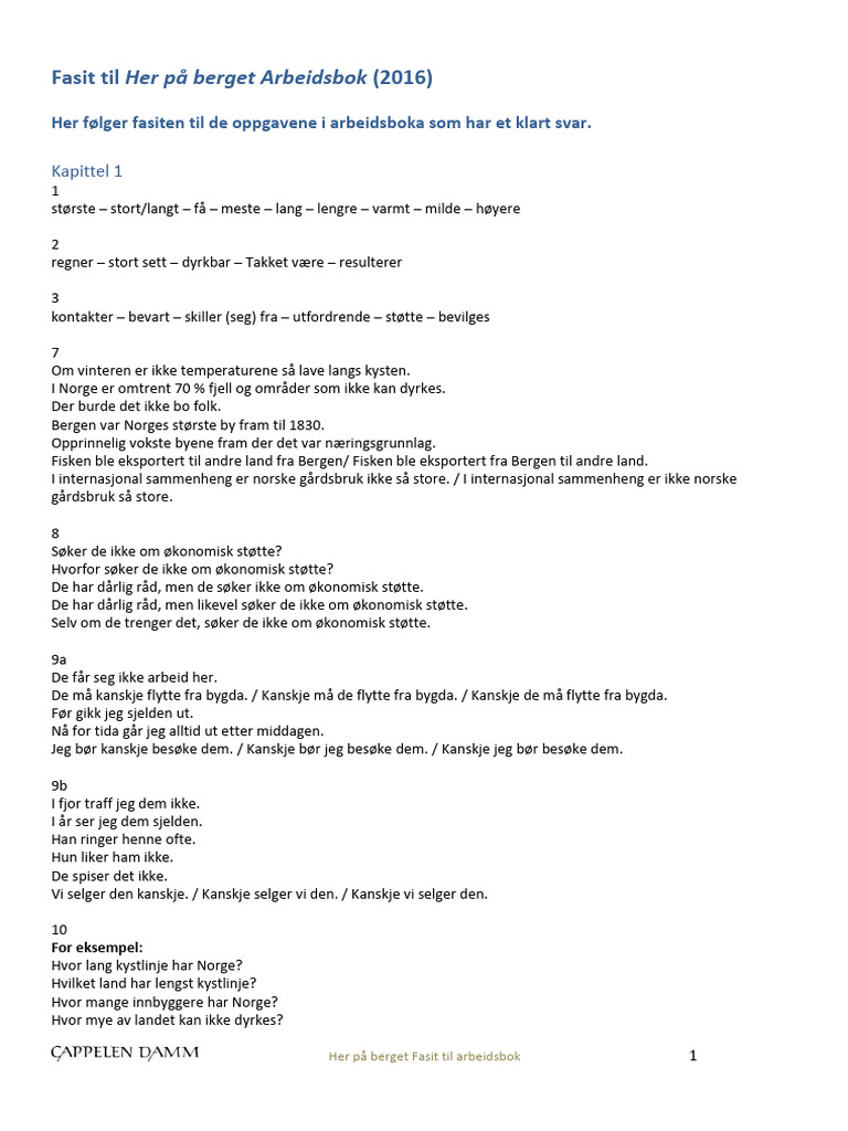 Fasit Har På Berget 2018 | PDF