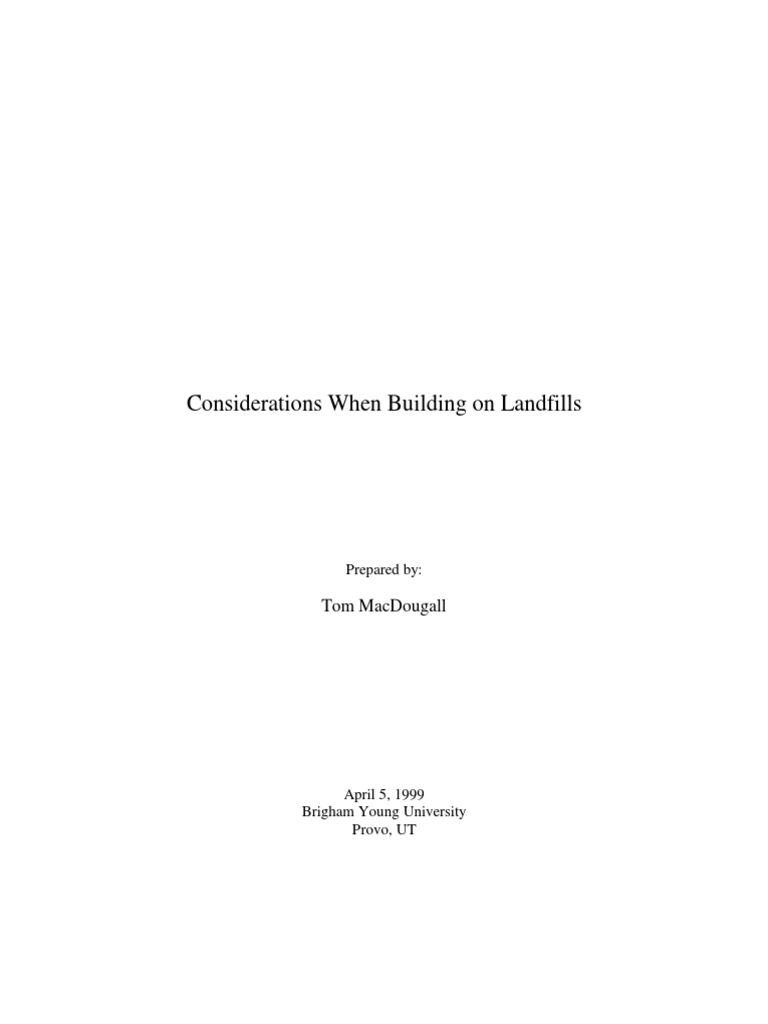 Building Considerations for Landfills | PDF | Deep Foundation | Landfill