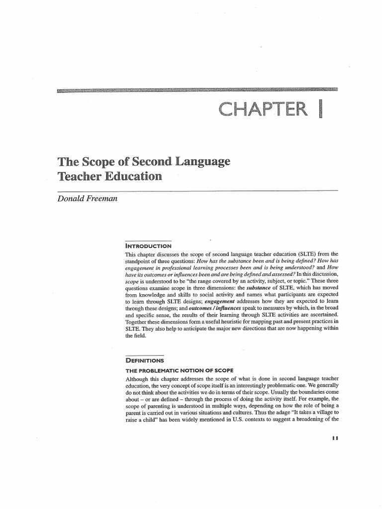 The Scope of Second Language Teacher Education | PDF