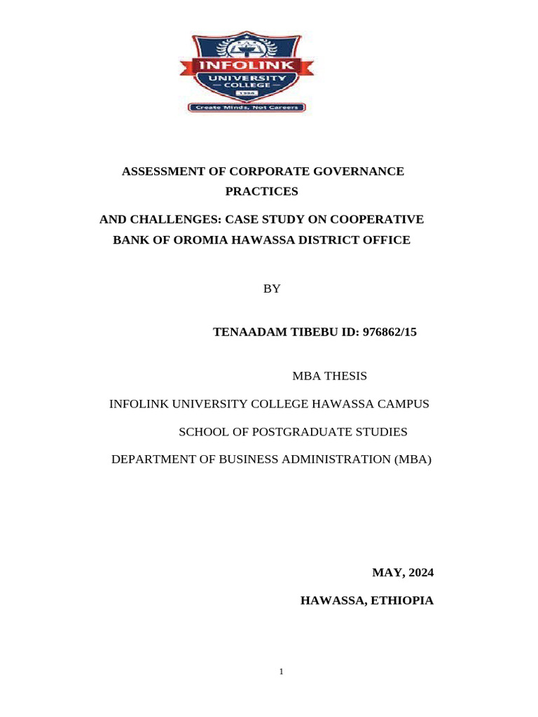 Corporate Governance Challenges in Oromia | PDF | Corporate Governance ...