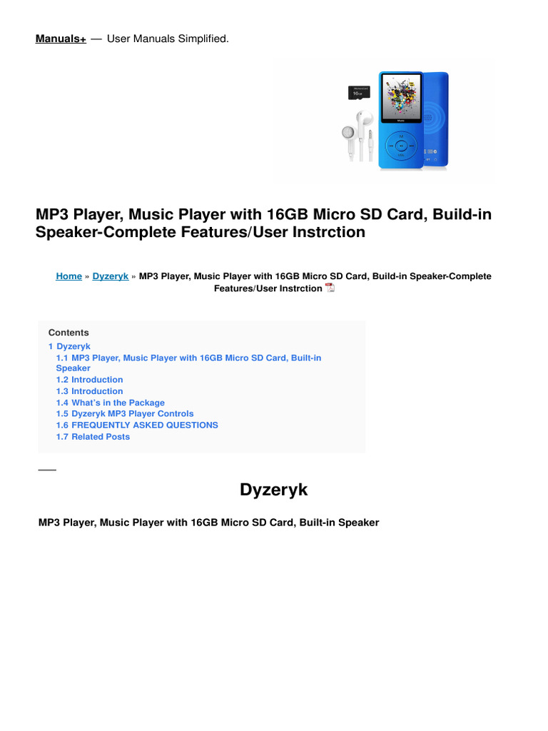 Downloading Music for Dyzeryk MP3 Player | PDF | Mp3 | Consumer Electronics