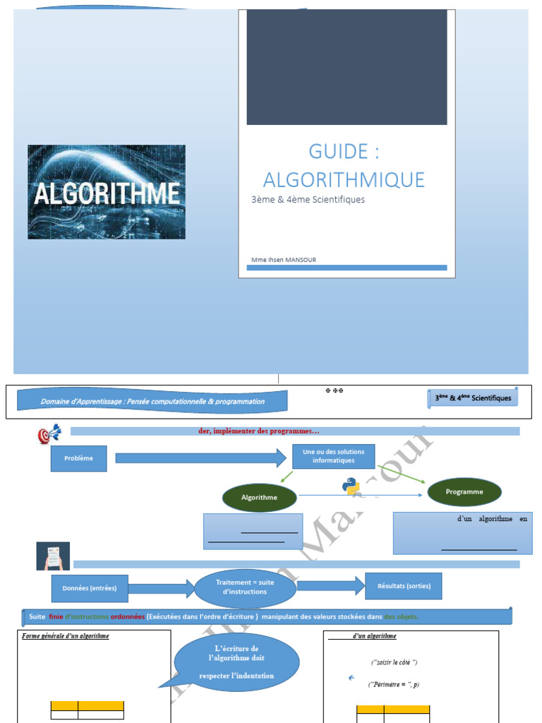 Guide d'Algorithmiques en Python | PDF | Programmation informatique ...