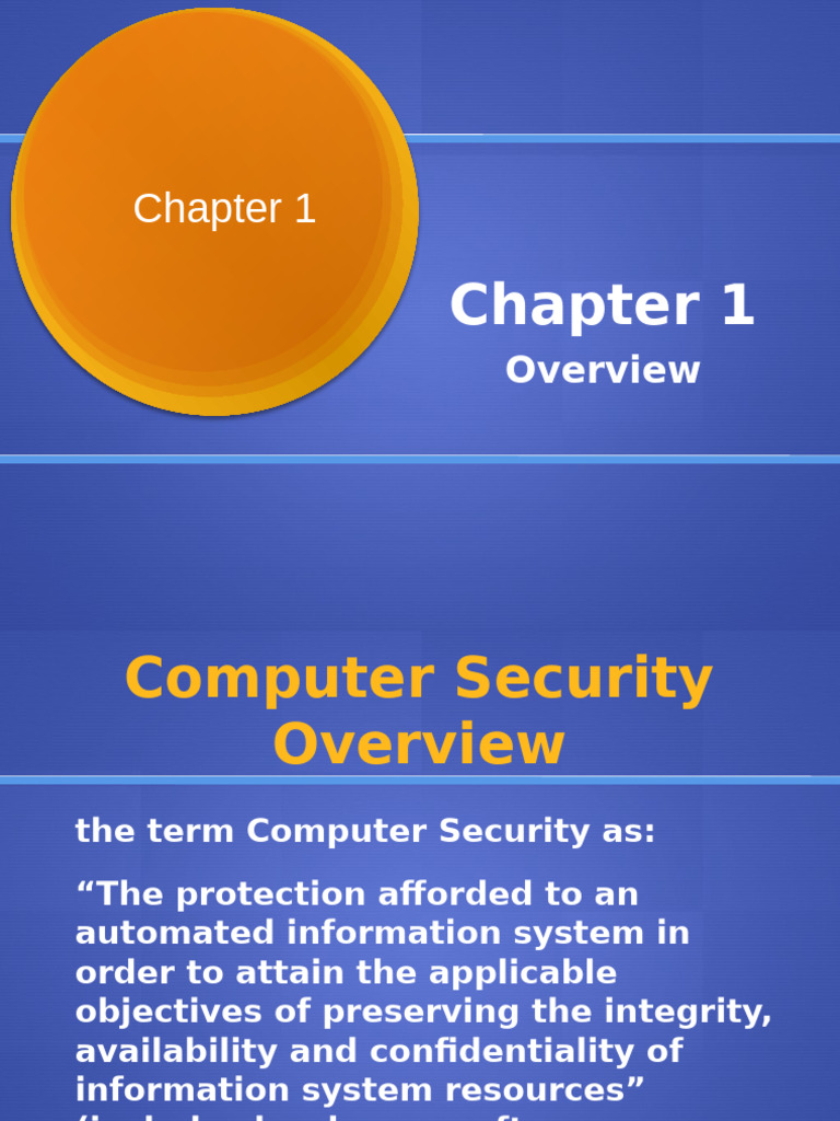 Computer Security Overview and Concepts | PDF | Information Security ...