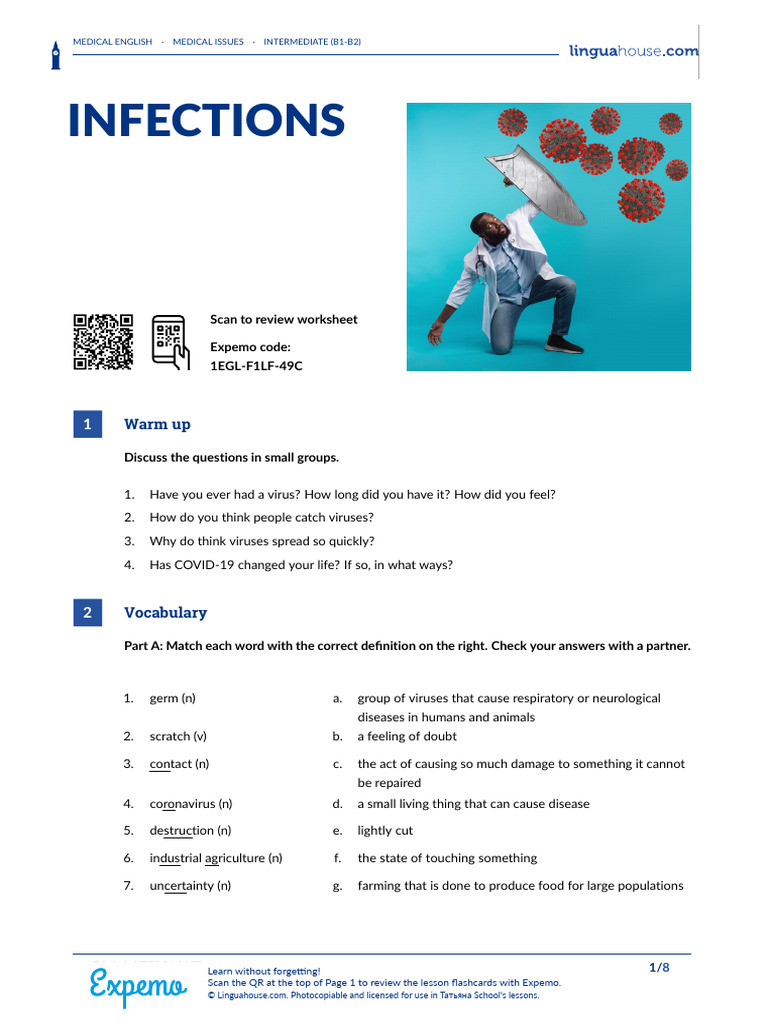 Medical English: Infections Vocabulary Guide | PDF | Malaria | Infection