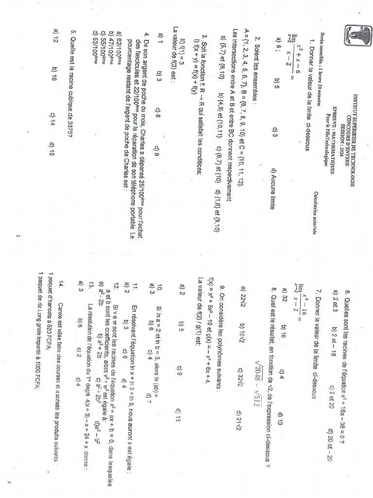 Exemple Ist Concours | PDF