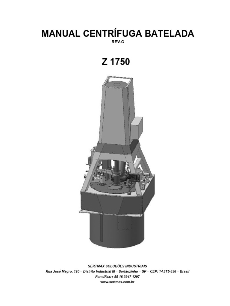 Manual de Centrífuga Batelada Z 1750 | PDF | Engenharia Mecânica