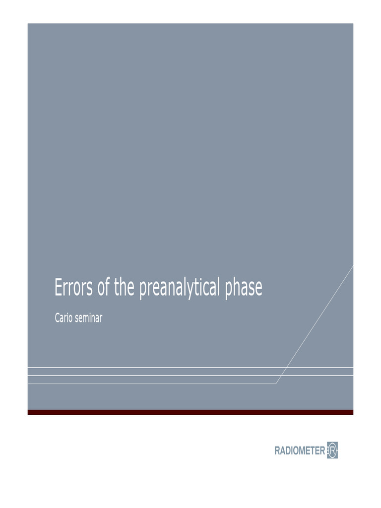 Preanalytical Errors in Blood Gas Testing | PDF | Blood Plasma | Blood