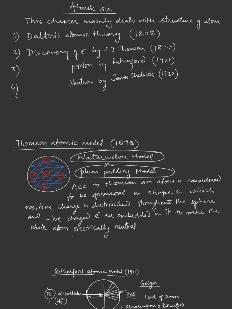 Atomic Structure - L-01 (Class Notes) | PDF
