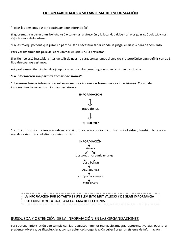 La Contabilidad Como Sistema de Información | PDF | Contabilidad | Business
