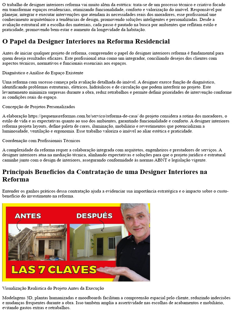 Designer de Interiores na Reforma Residencial | PDF | Despesa