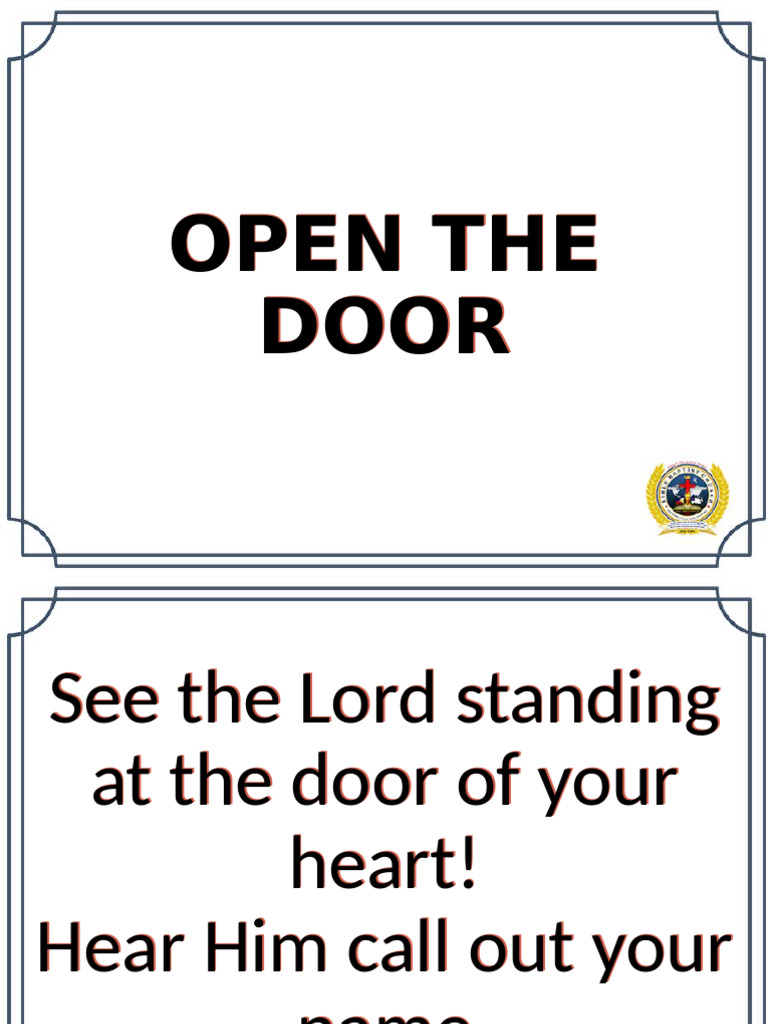 Open the Door to Your Salvation | PDF