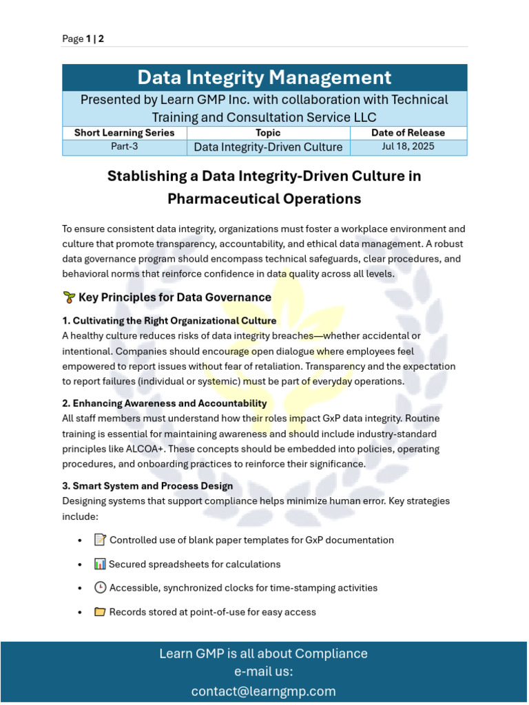 Data Integrity in Finance Operations | PDF | Integrity | Governance