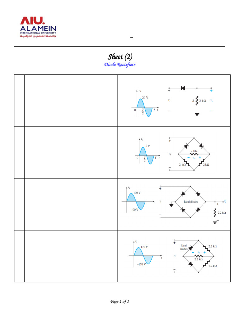 Diode Rectifiers in ELE112 Course | PDF