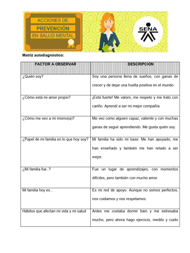 Autodiagnóstico para el Crecimiento Personal | PDF | Amor | Las emociones