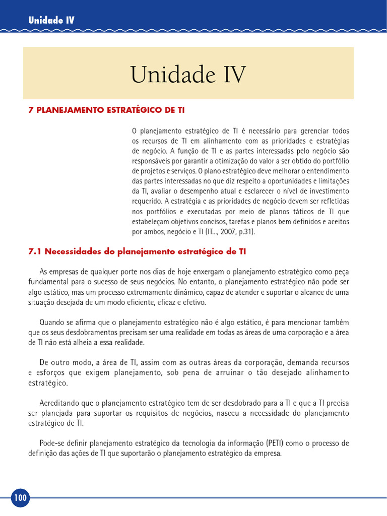 Planejamento Estratégico de TI Eficiente | PDF | Tecnologia da ...