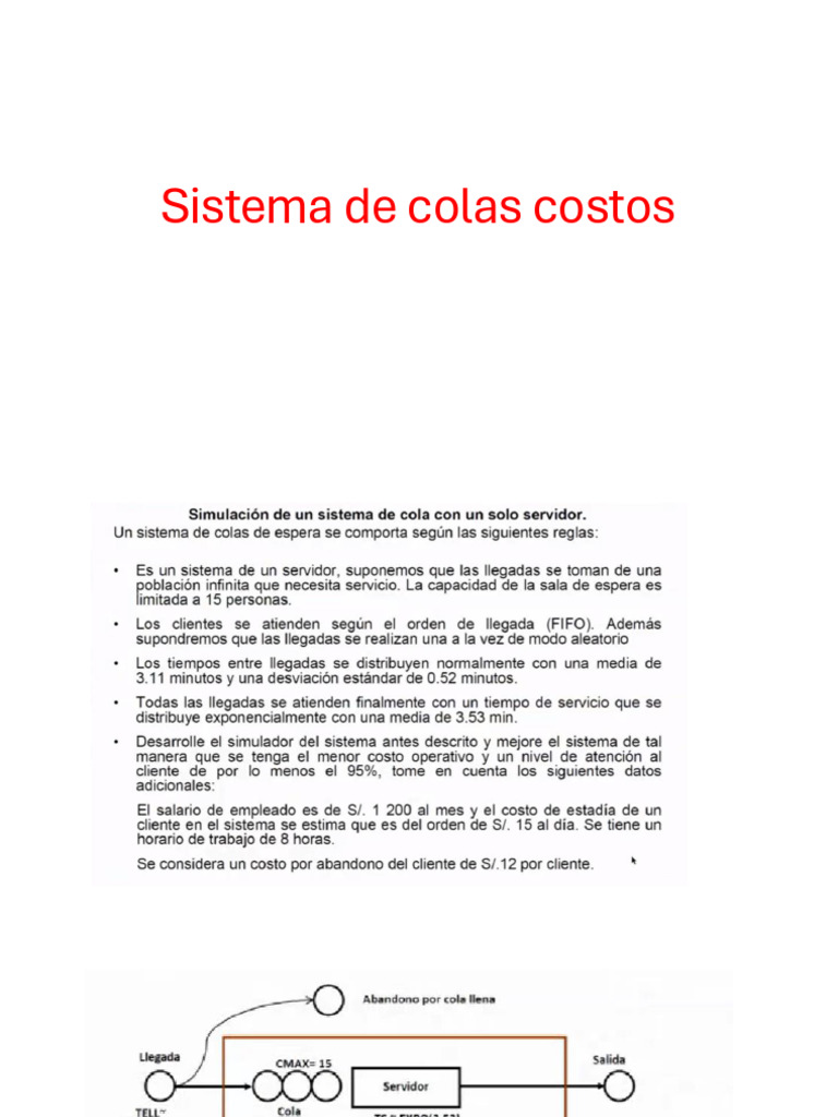Análisis de Costos en Sistemas de Colas | PDF