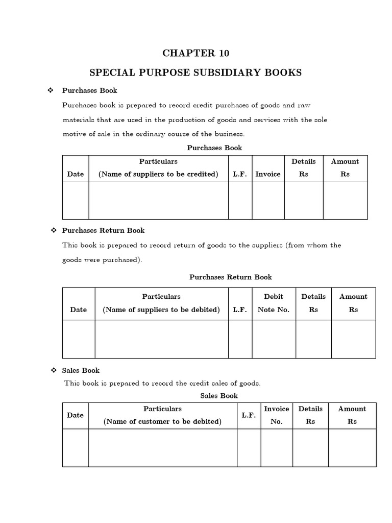 Special Purpose Subsidiary Books Guide | PDF | Debits And Credits ...