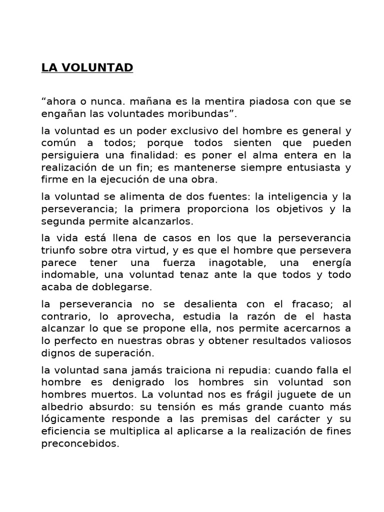 La Fuerza de la Voluntad y Perseverancia | PDF