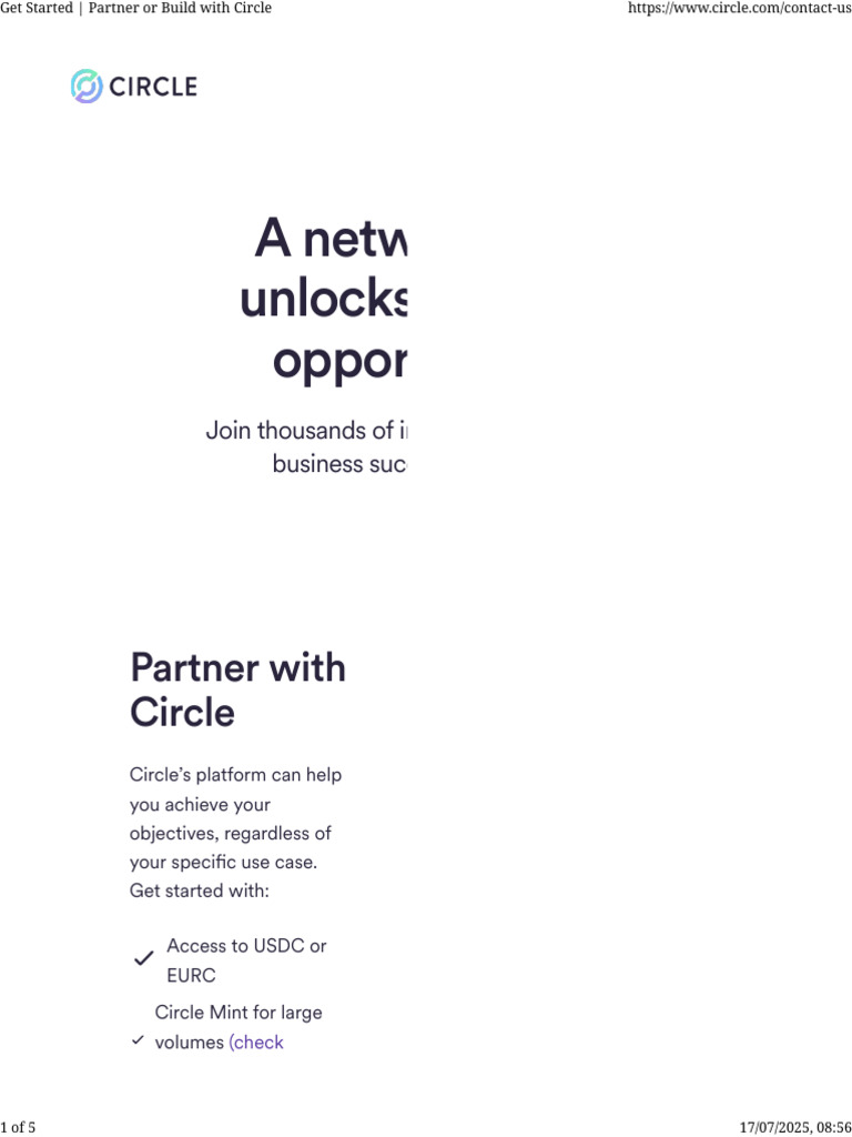 Circle Developer Documentation Overview | PDF | Economies | Business