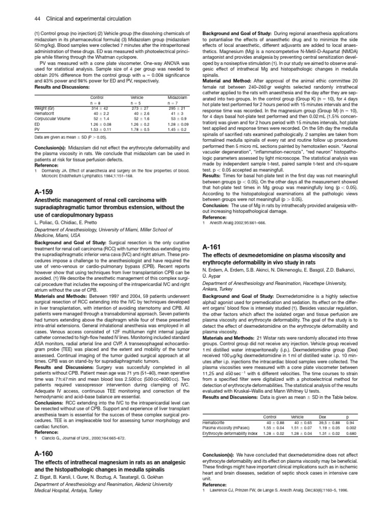 Anesthetic Management of Renal Cell Carcinoma With.153 | PDF ...
