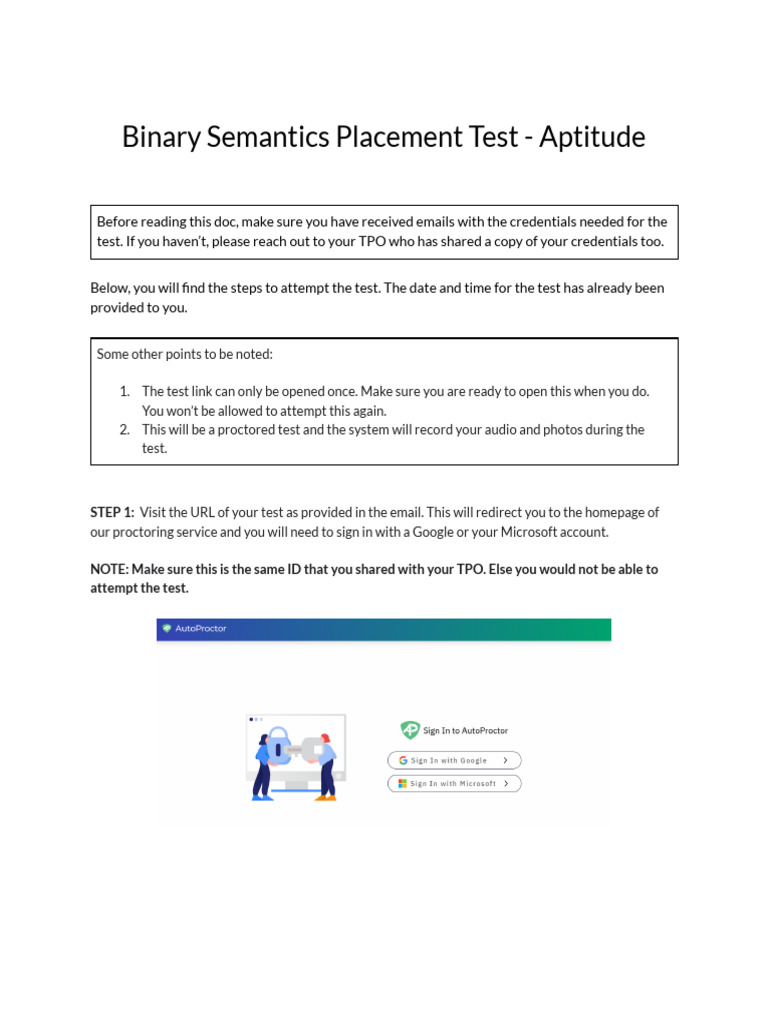Steps to Attempt Aptitude Test | PDF