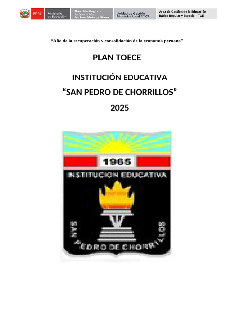 Plan de Tutoría y Convivencia Escolar 2025 | PDF | Educación primaria