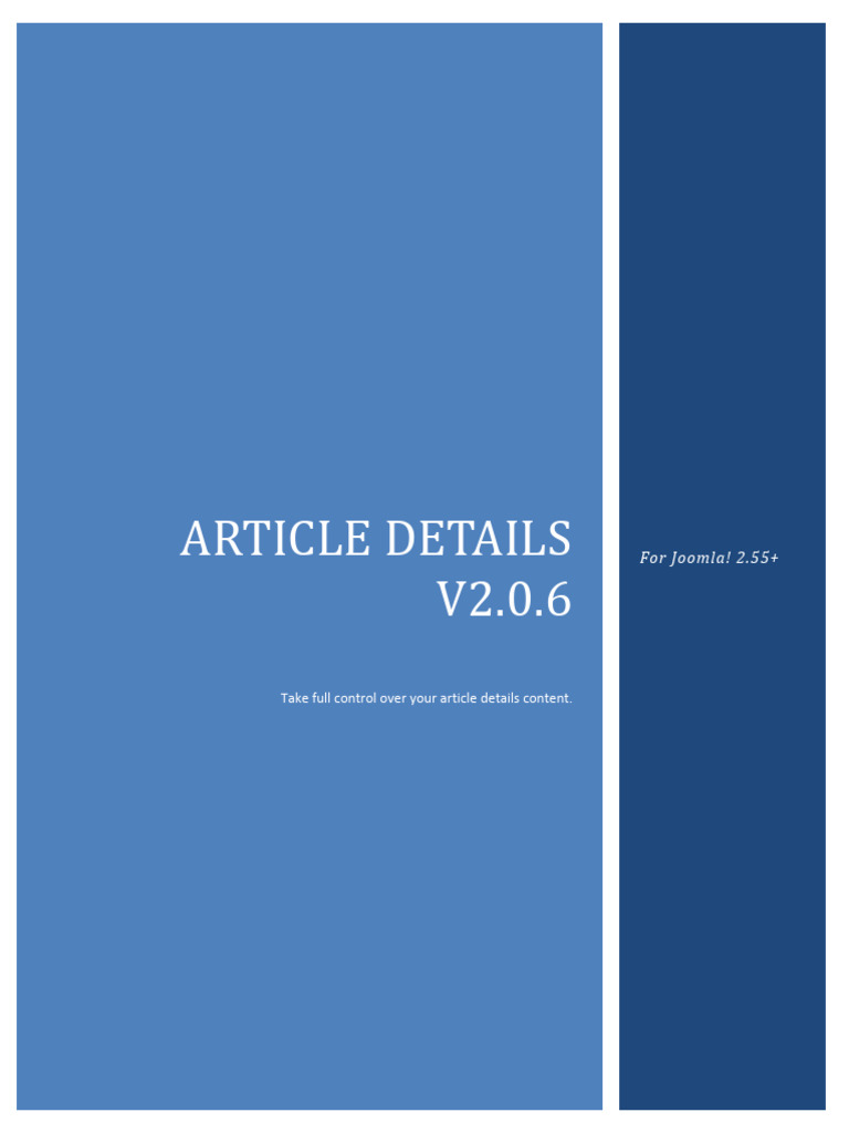 Article Details Documentation | PDF | Html | Html Element