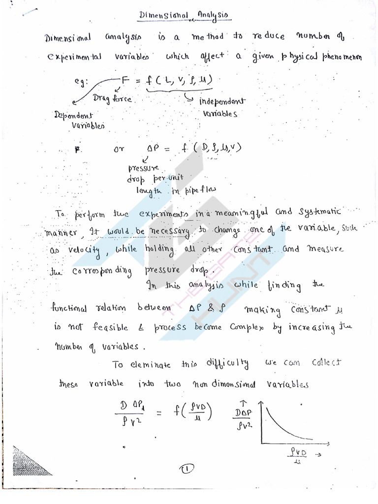 Dimensional Analysis Notes @fluid Mechanics | PDF