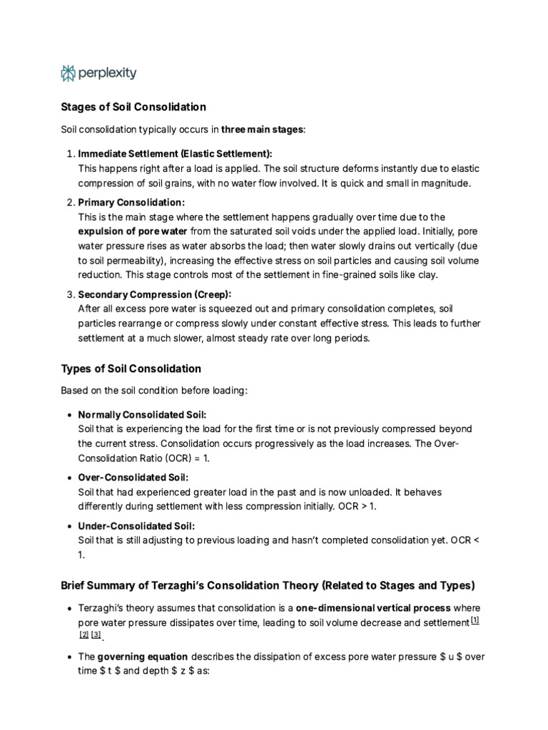 Stages of Soil Consolidation | PDF | Materials Science | Geotechnical ...