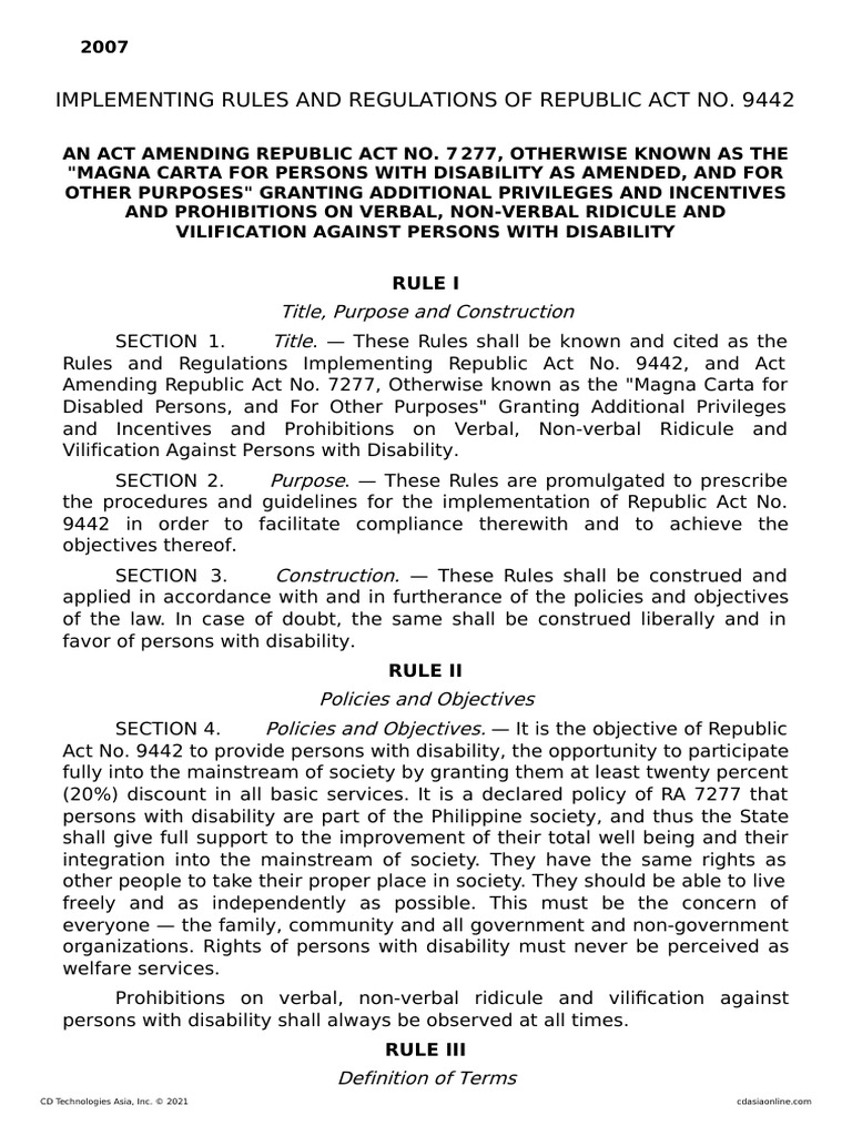 RA 9442: Implementing Rules Overview | PDF | Hotel | Taxes
