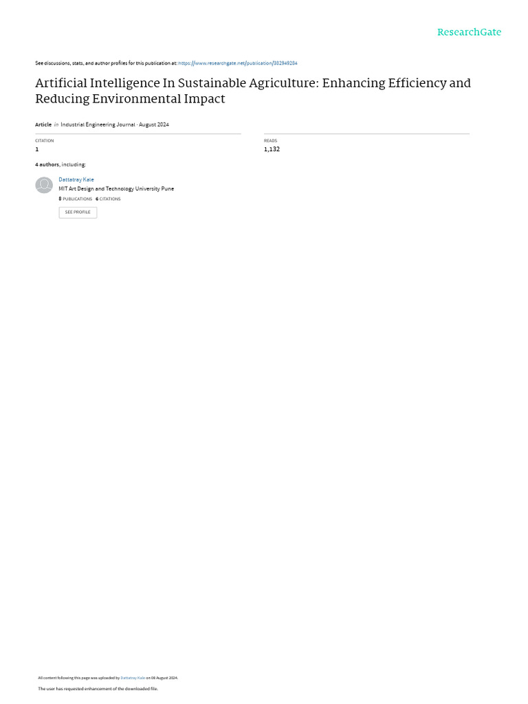 AI for Sustainable Agriculture Efficiency | PDF | Agriculture ...