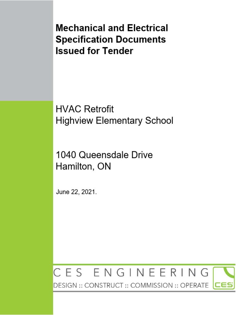 HVAC Retrofit Specifications for Highview School | PDF | Specification ...
