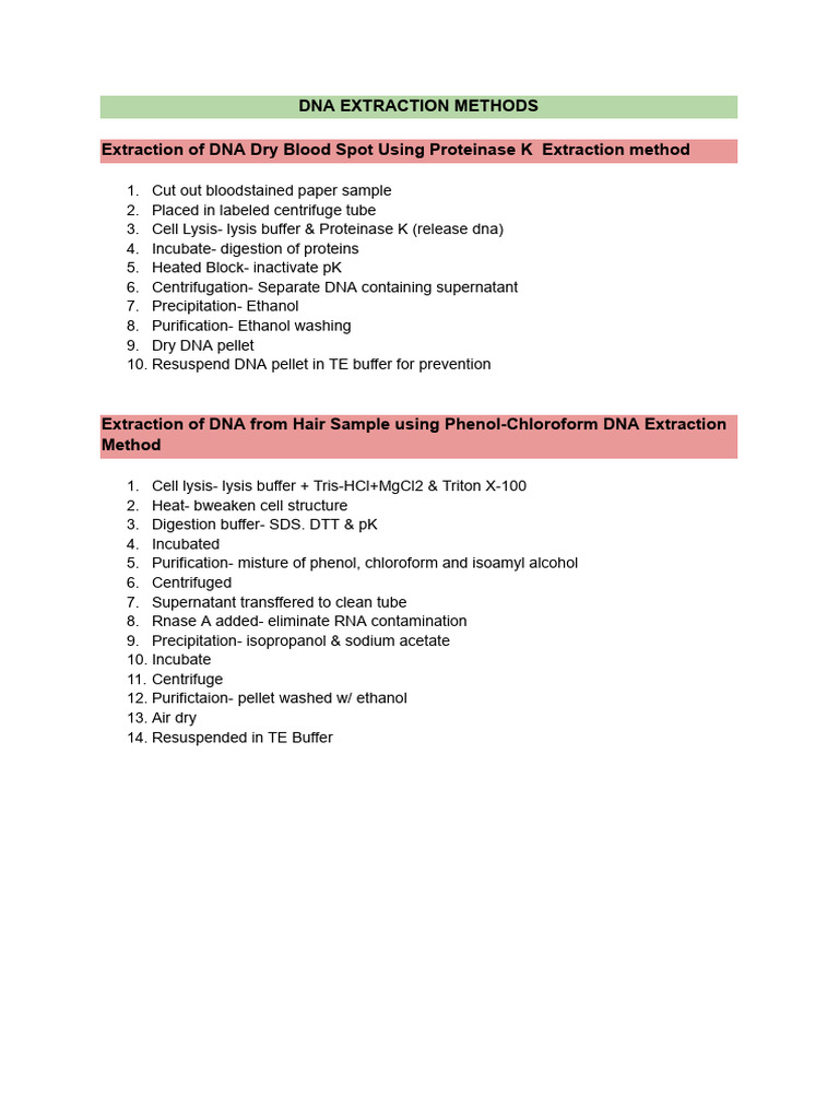 DNA Extraction Techniques Overview | PDF | Protein Purification | Cell ...