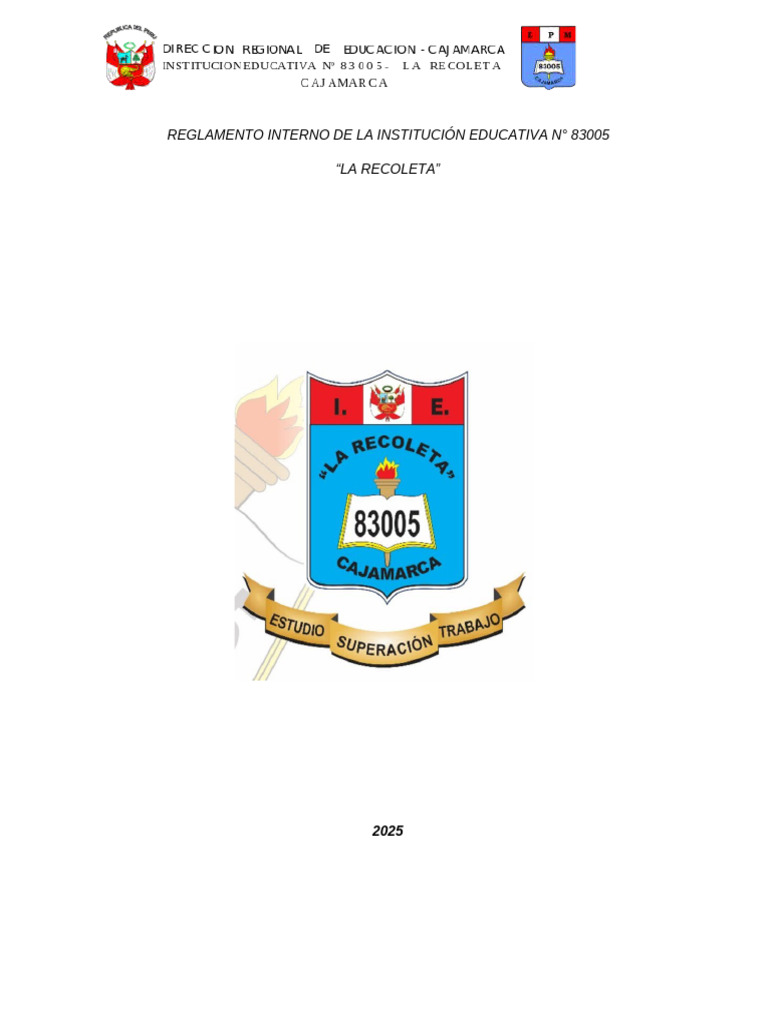 Reglamento Interno de Convivencia Escolar | PDF | Escuelas | Institución