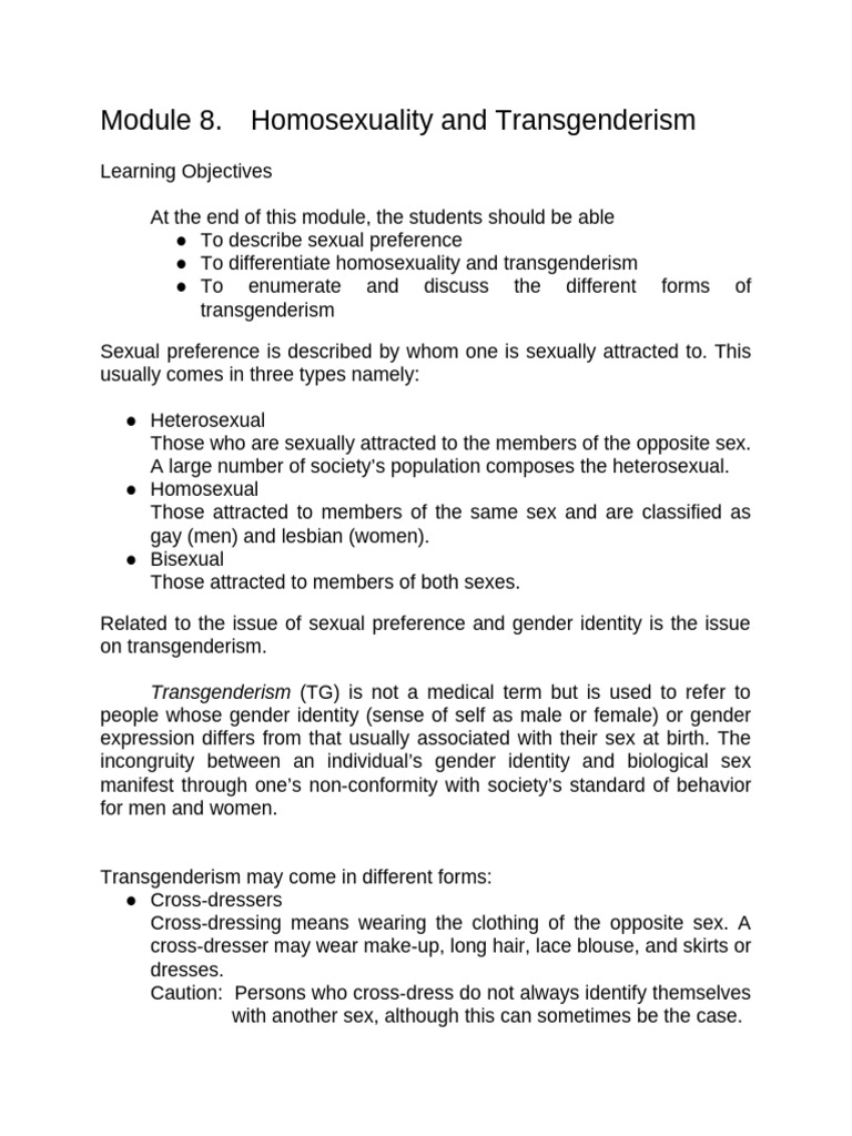 Understanding Homosexuality and Transgenderism | PDF | Transsexual ...