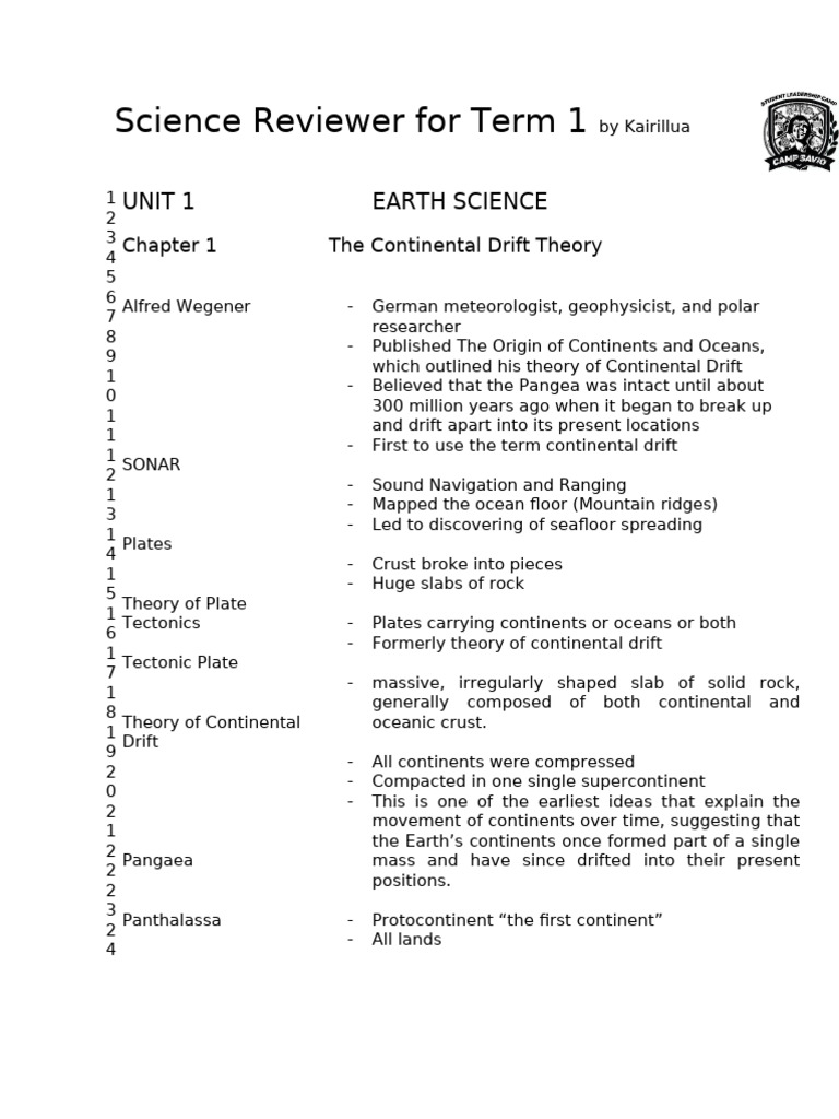 Science Review: Plate Tectonics Concepts | PDF | Plate Tectonics ...