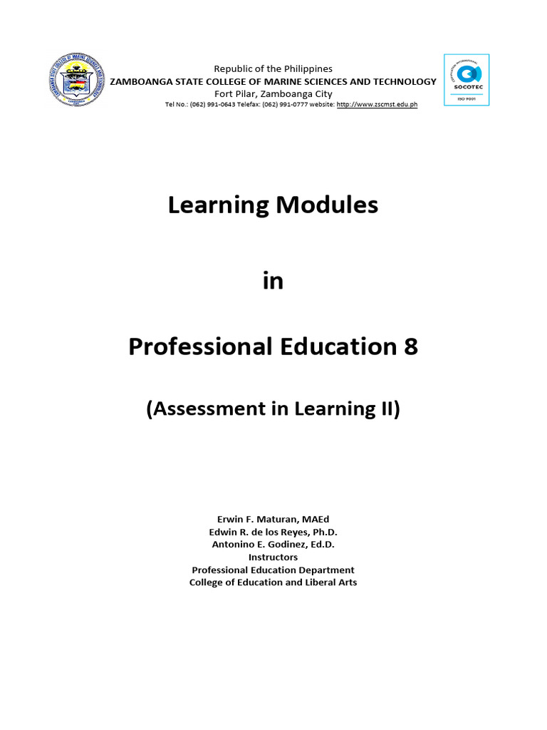 PED 9 Assessment in Learning II Modules | PDF | Educational Assessment ...
