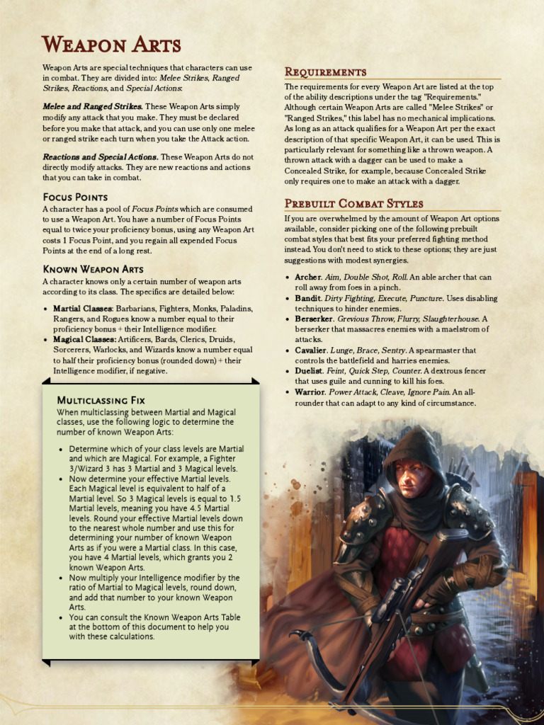 Weapon Arts - The Homebrewery | PDF