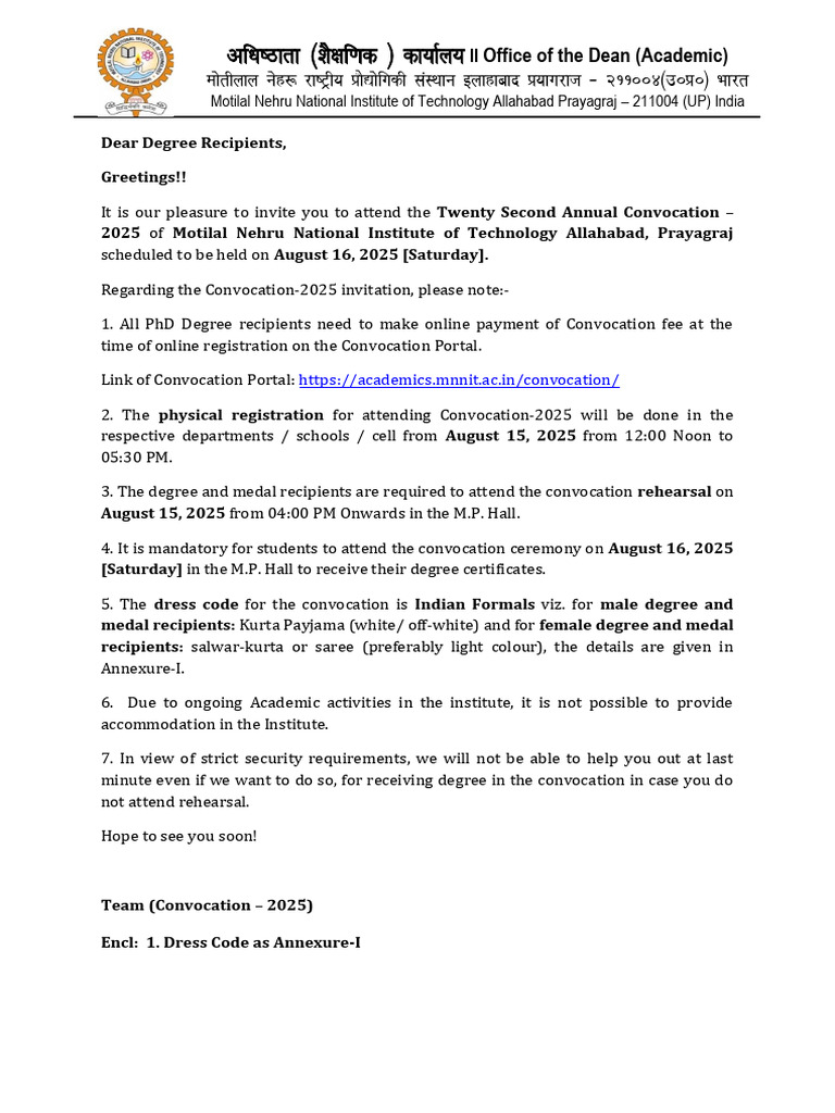 Convocation 2025 Dress Code Guidelines | PDF | Fashion | Clothing