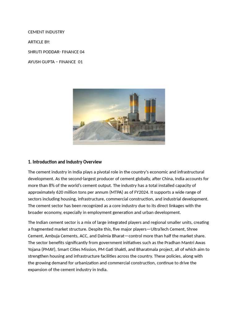 Cement Industry | PDF | Cement | Carbon Capture And Storage