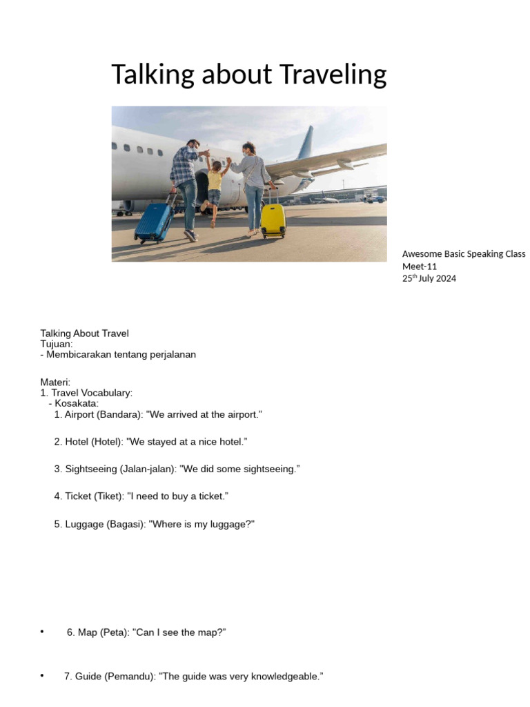 Travel Vocabulary and Conversation Tips | PDF | Linguistic Morphology ...