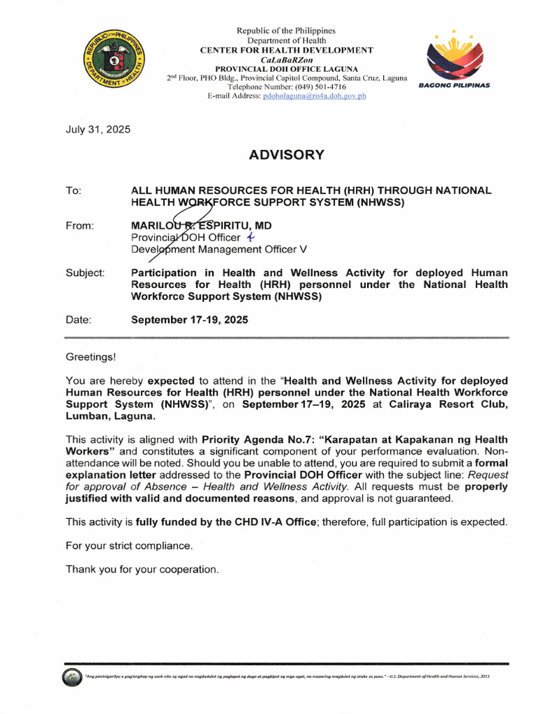 Health Wellness Advisory | PDF
