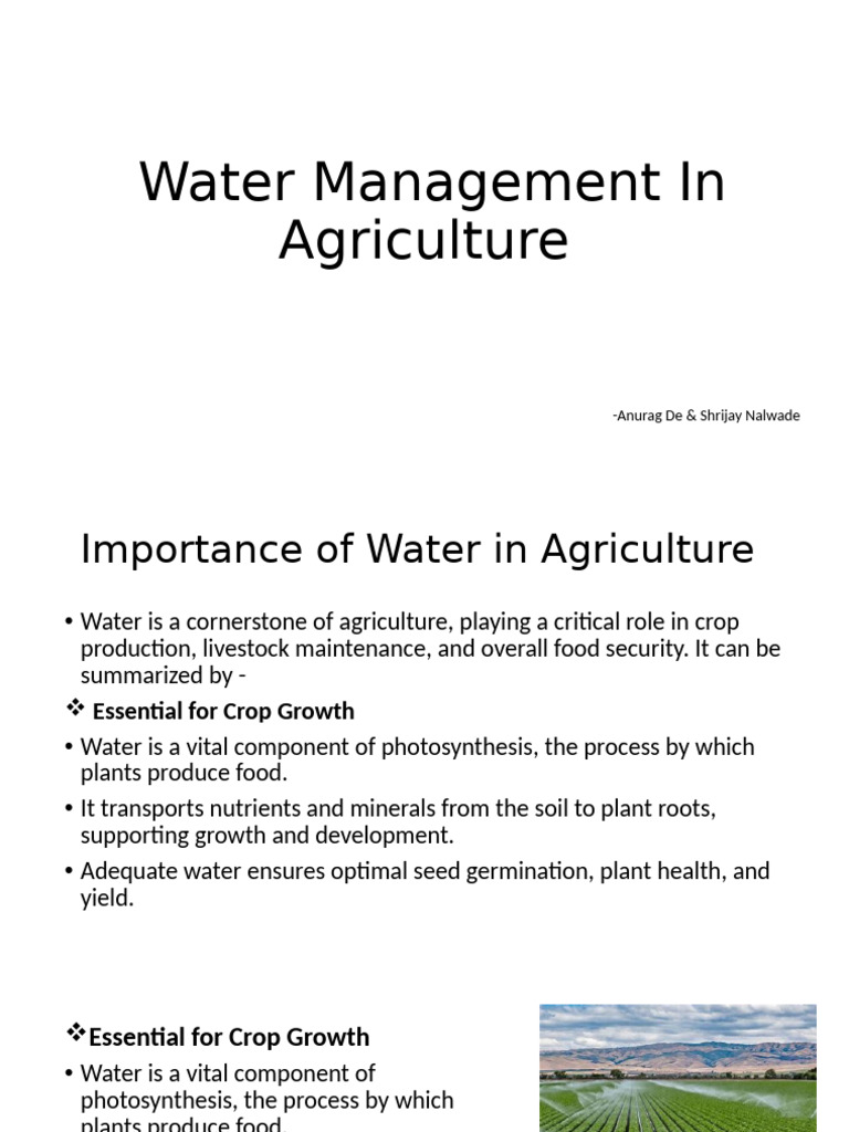 Effective Water Management in Agriculture | PDF | Agriculture | Irrigation