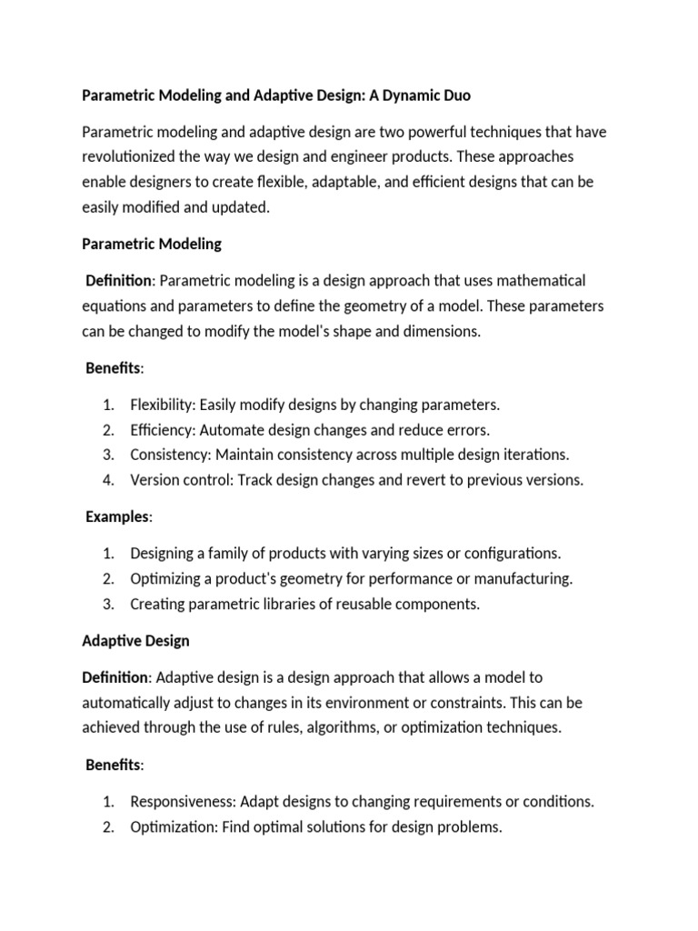 Parametric Modeling & Adaptive Design | PDF | Mathematical Optimization ...