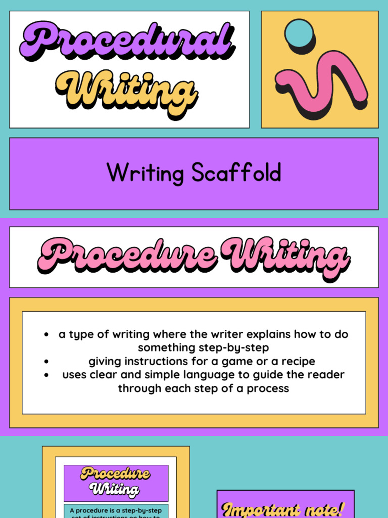 Procedure Writing Scaffold Presentation in Colorful Retro Lined Style ...