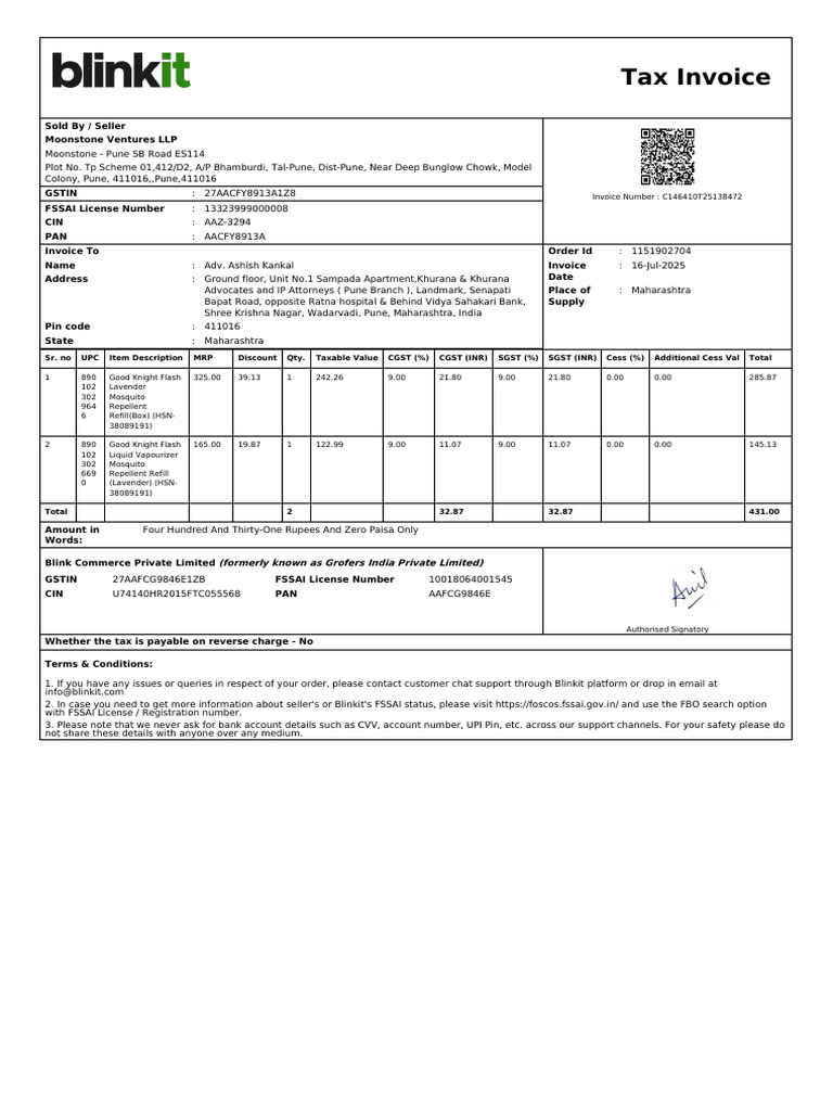ForwardInvoice ORD24761561153 | PDF | Economy Of India
