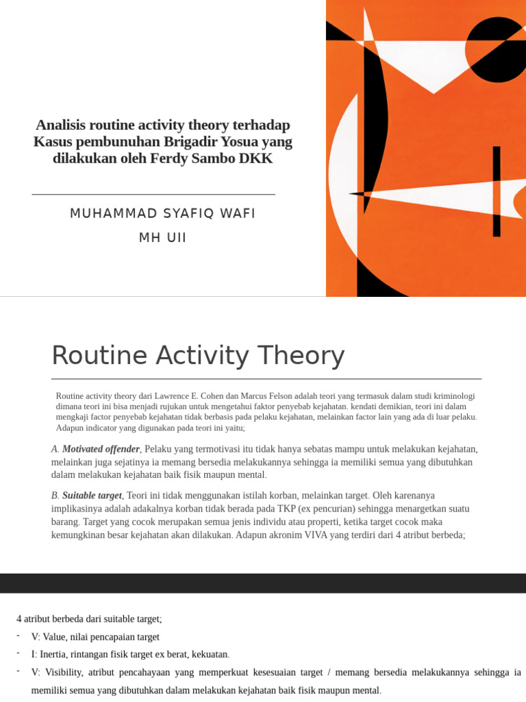 Analisis Teori Aktivitas Rutin Kasus Yosua | PDF