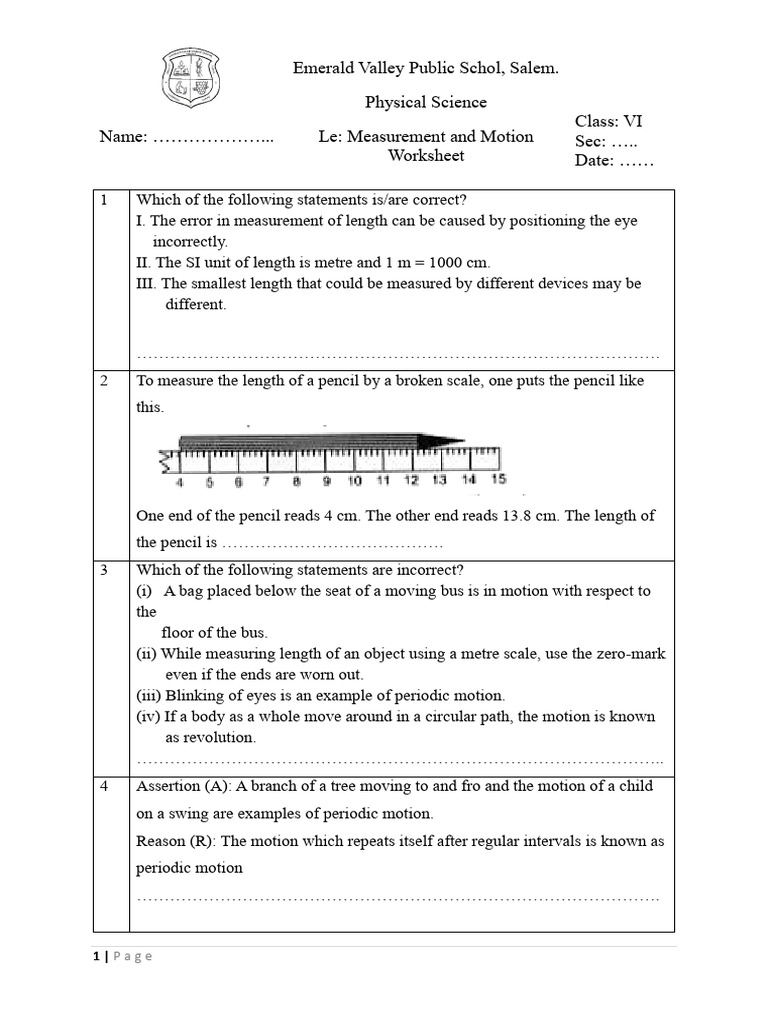 10 Examples of Motion Concepts | PDF | Length | Physical Quantities