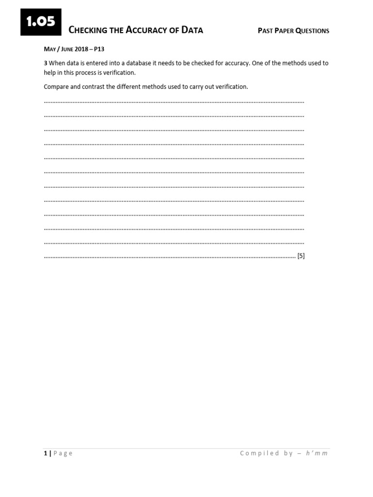 Data Accuracy Verification Methods | PDF | Information Technology ...