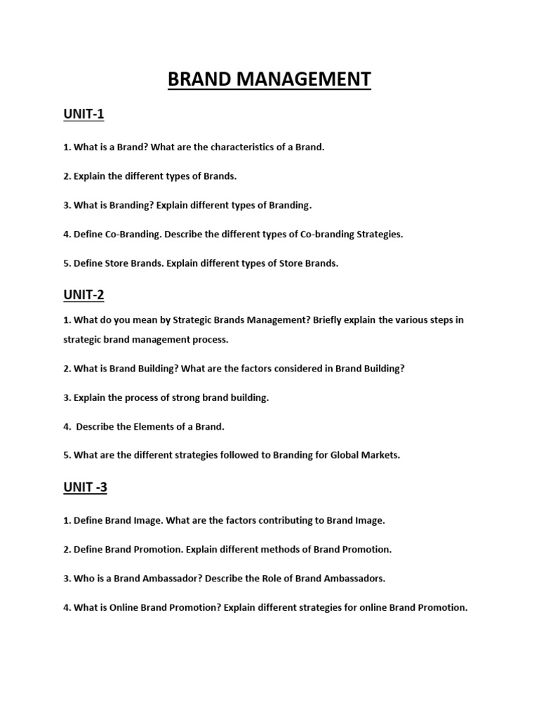 Comprehensive Guide to Brand Management | PDF